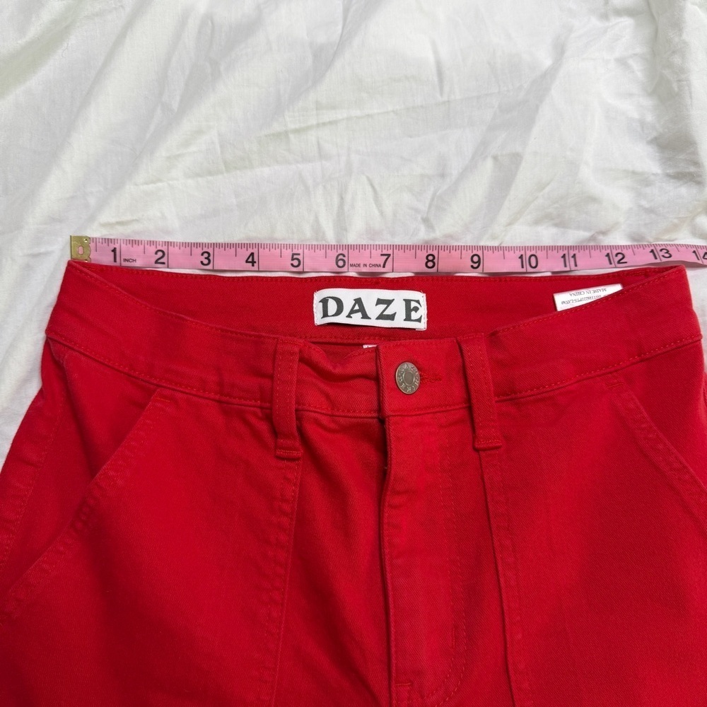 DAZE Red Utility Patch Pocket Straight Leg Pants Size 27P - Picture 3 of 7